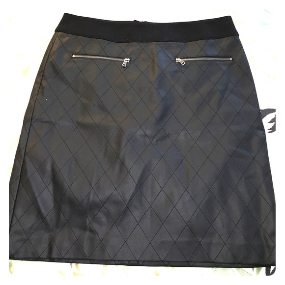 Black Faux-Leather Ann Taylor Pencil Skirt