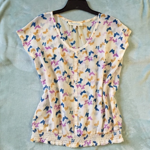 Sheer Short Sleeve Blouse