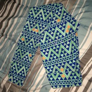 LuLaRoe OS Blue & Mint Leggings