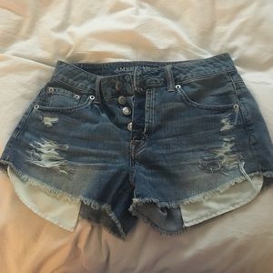 denim ripped shorts