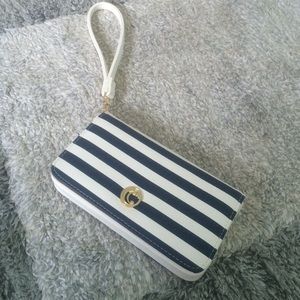 A navy blue and white (sailor) wristlet!!
