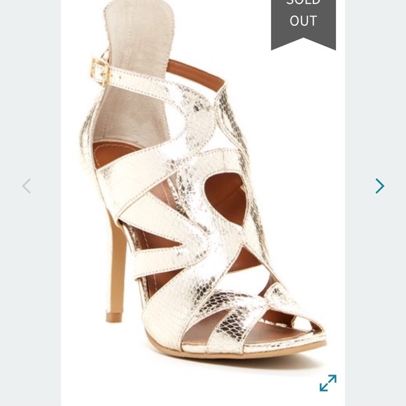 New Tesori Metallic Gold Snake Skin  Sandal