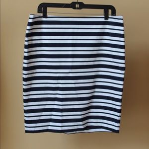 NWOT Navy & White Stripe Pencil Skirt