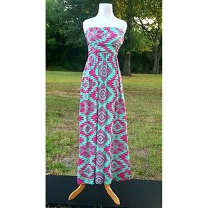 Strapless Aztec Dress