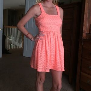 Dainty Hooligan Neon Orange Mini Dress
