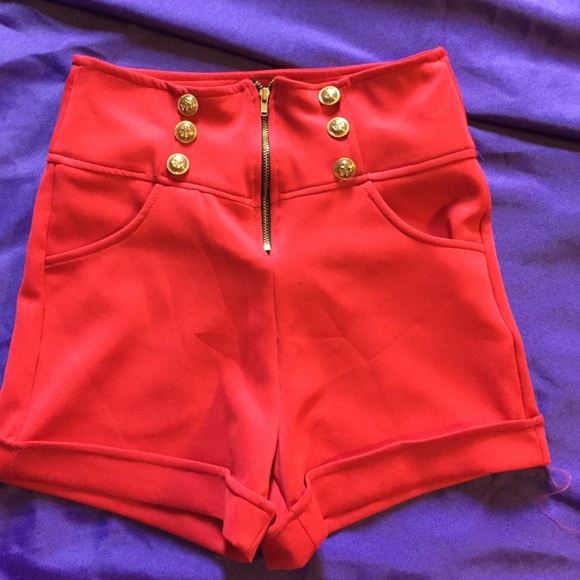Beautiful Red High waist Shorts