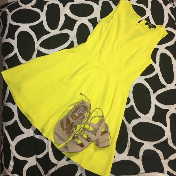 Lulu's neon skater dress