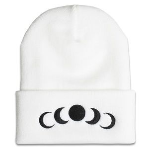 Higher Moon White Beanie