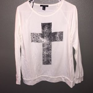 White cross sweater