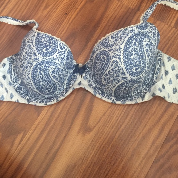 Blue Victoria Secret Bra with print