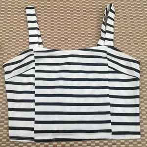 white and black crop top