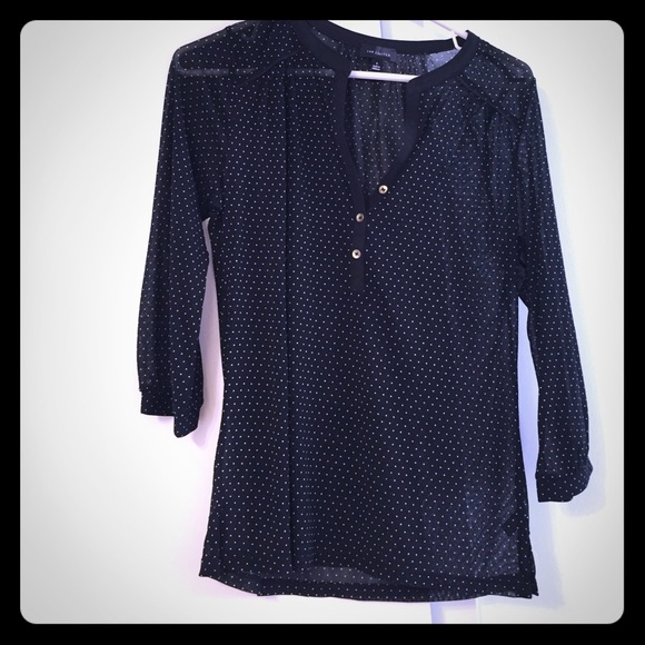 The Limited Tops - NWOT  light black polka dot blouse