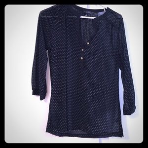NWOT  light black polka dot blouse
