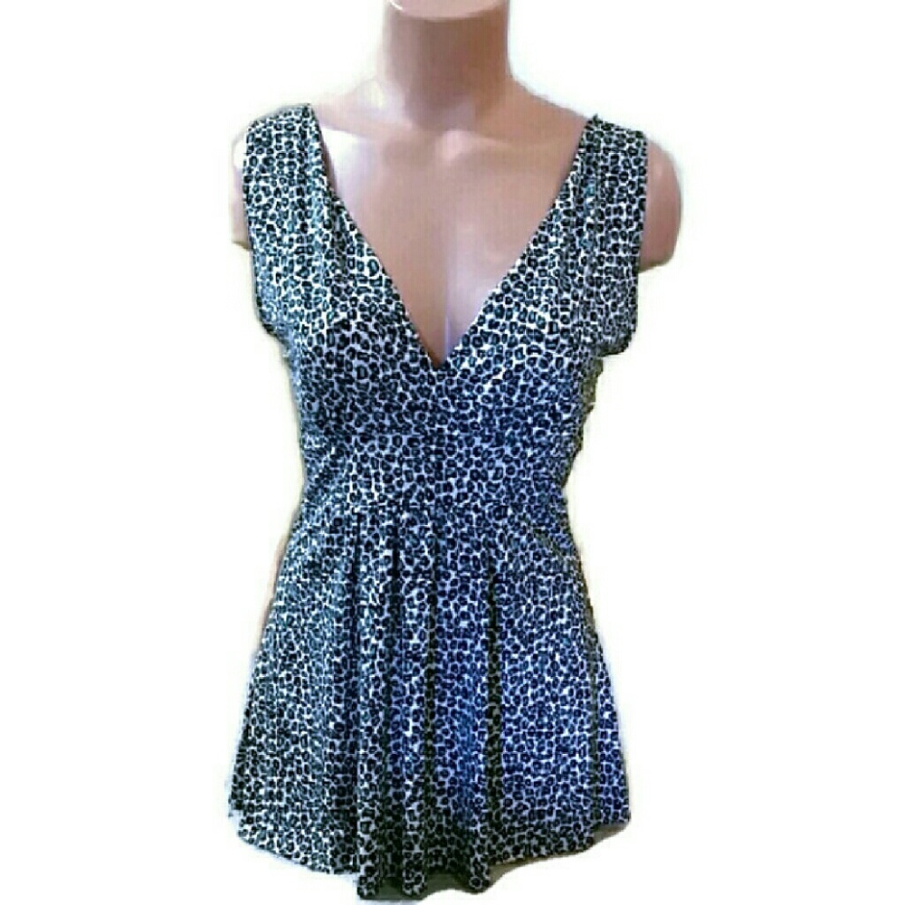 Animal Print V-Neck Blouse