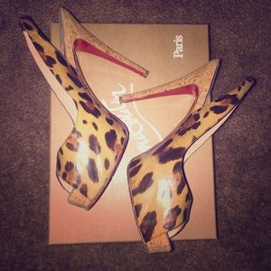 Christian Louboutin leopard print patent heels