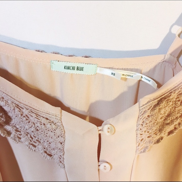 UO Peach nude strappy lace sundress button up - Picture 2 of 3