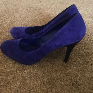 Jessica Simpson Royal Blue Velvet Mini Pump