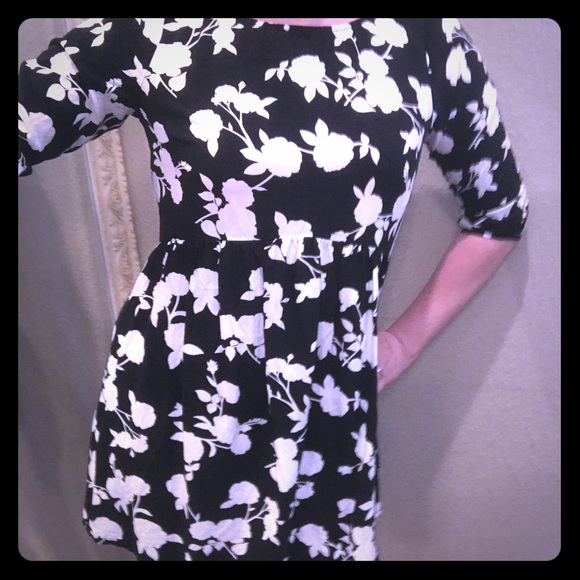 Black and white flower dress