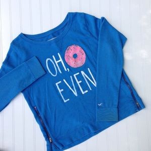 Hollister donut sweatshirt, zipper sides