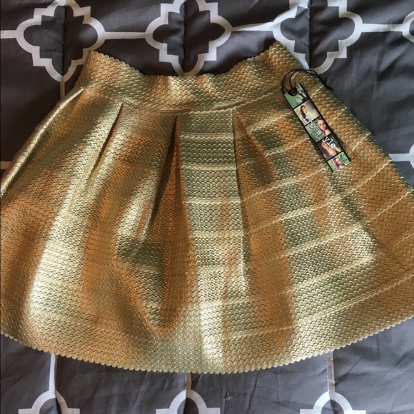 Gold Textured Skirt