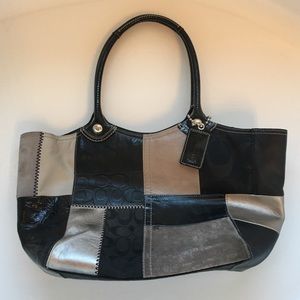 Black Patchwork Coach Purse
