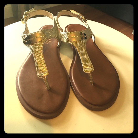 Michael kors gold sling back sandal size 6