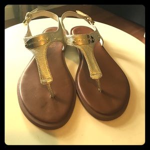 Michael kors gold sling back sandal size 6