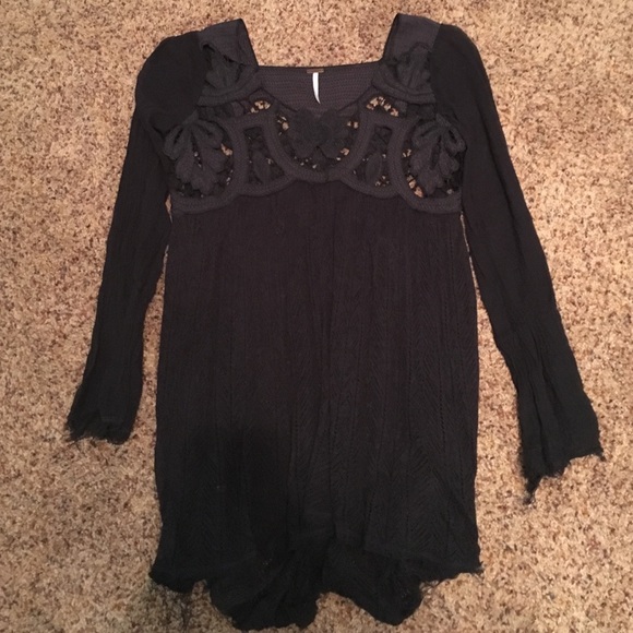 Free people black long sleeve