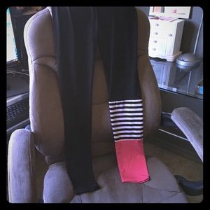 Black with white and pink leggings