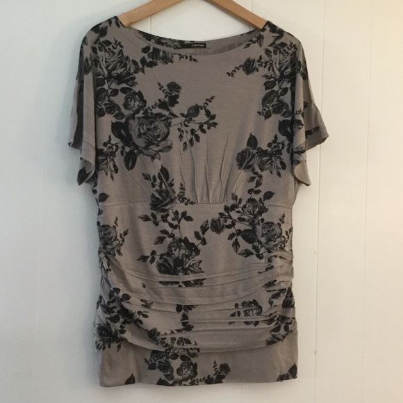 Maurices - Gray Black Rose print Top size L