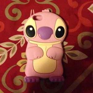 A pink Stitch case for 5/5s