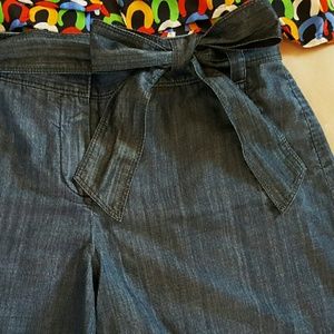 Dark Denim Theory Shorts with Bow detail