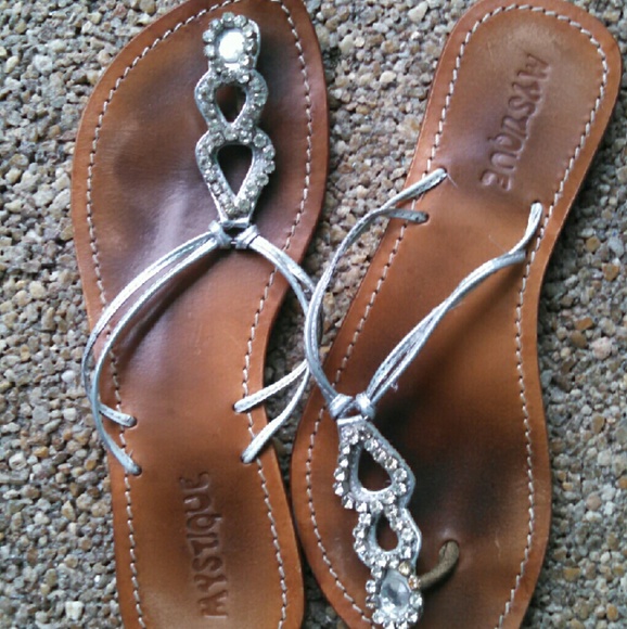 Beautiful rhinestone and all leather sandals