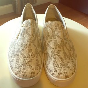 Michael kors Keaton sneaker white and gold size 9