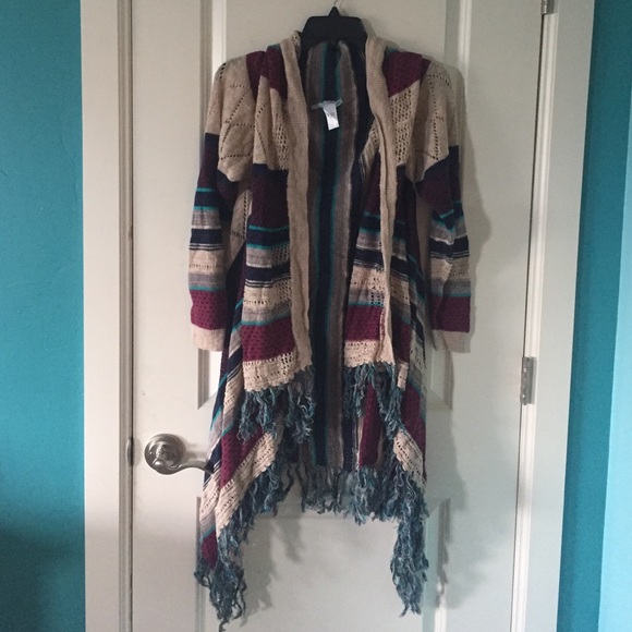 Maurices Sweaters - Colorful Striped Knit Cardigan