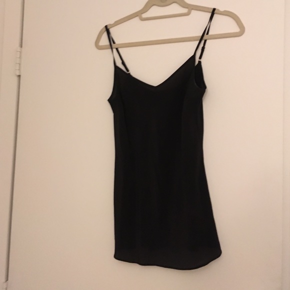 Black silk tank top