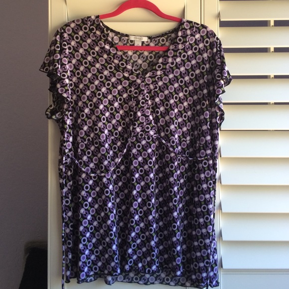 Purple blouse w/ abstract pattern from Dress Barn