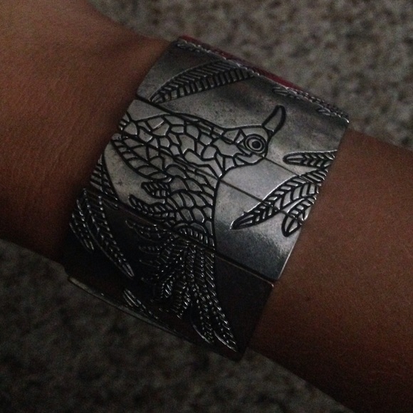 Silver bird bangle