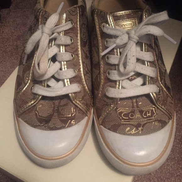 Coach gold sneakers
