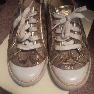 Coach gold sneakers
