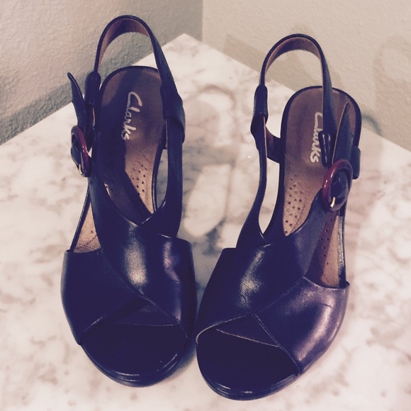 SALE Clarks brown wedge sandals