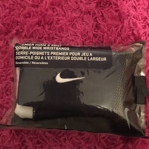 Blue double wide Nike wristbands