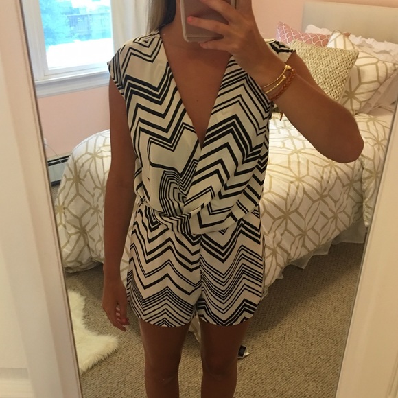 Charlotte Russe black & white romper