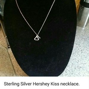 Real Sterling Silver Hershey Kiss necklace