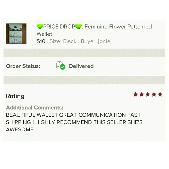 LAST ONE: GREEN Flower Patterned Wallet - Picture 4 of 4