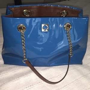 Kate Spade teal patent leather shoulder bag