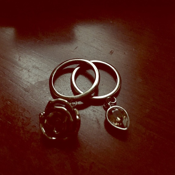 Swarovski stackable dangle rings