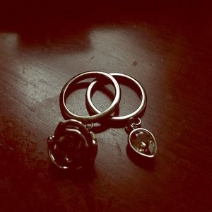 Swarovski stackable dangle rings