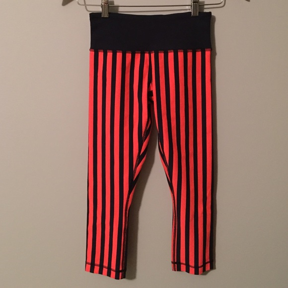 lululemon athletica Pants - Lululemon wunder under crops navy orange