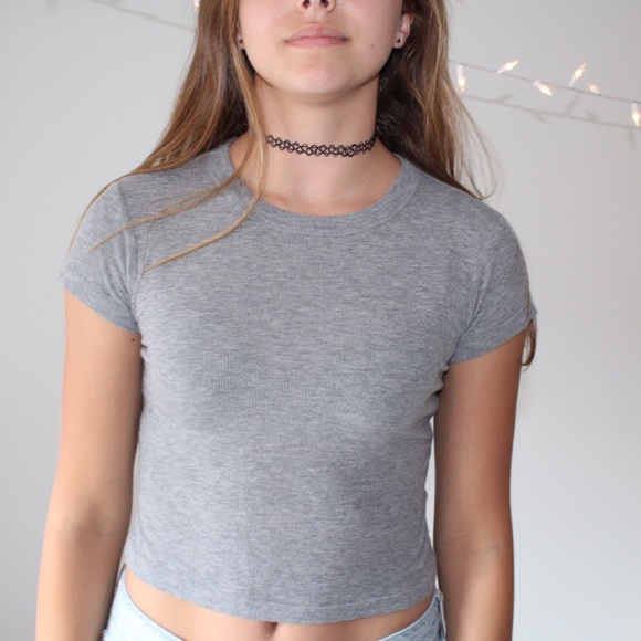 plain gray brandy melville top